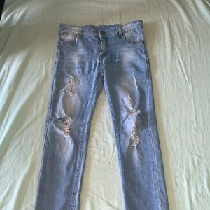 Mens slim fit ripped jeans